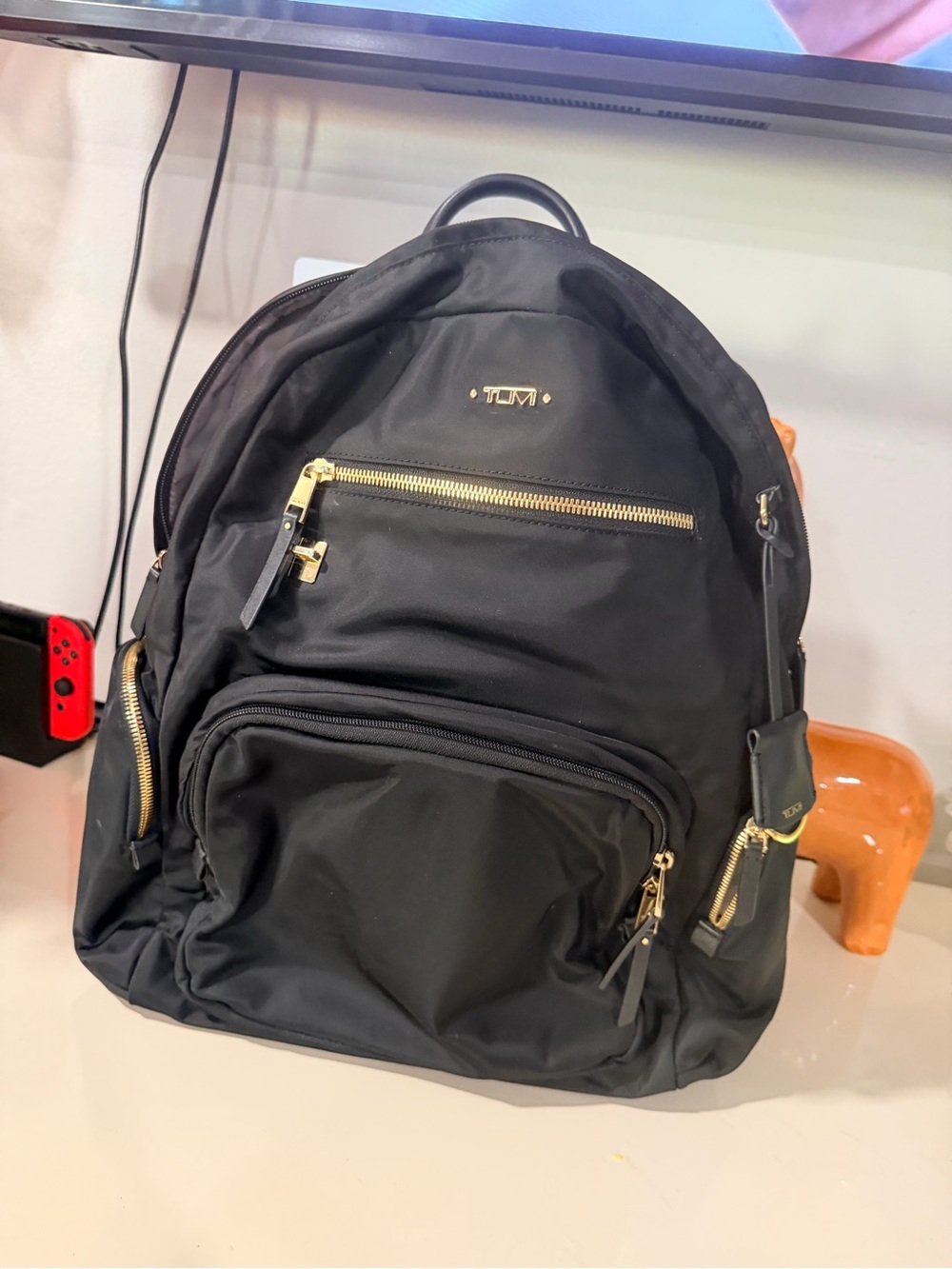ONE DAY SALE 🫶🏻Tumi Black Nylon Backpack with Gold-Tone Hardware - Picture 9 of 16